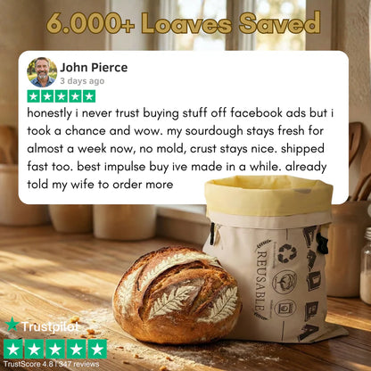 Premium 100% Cotton-Beeswax Bread Bag