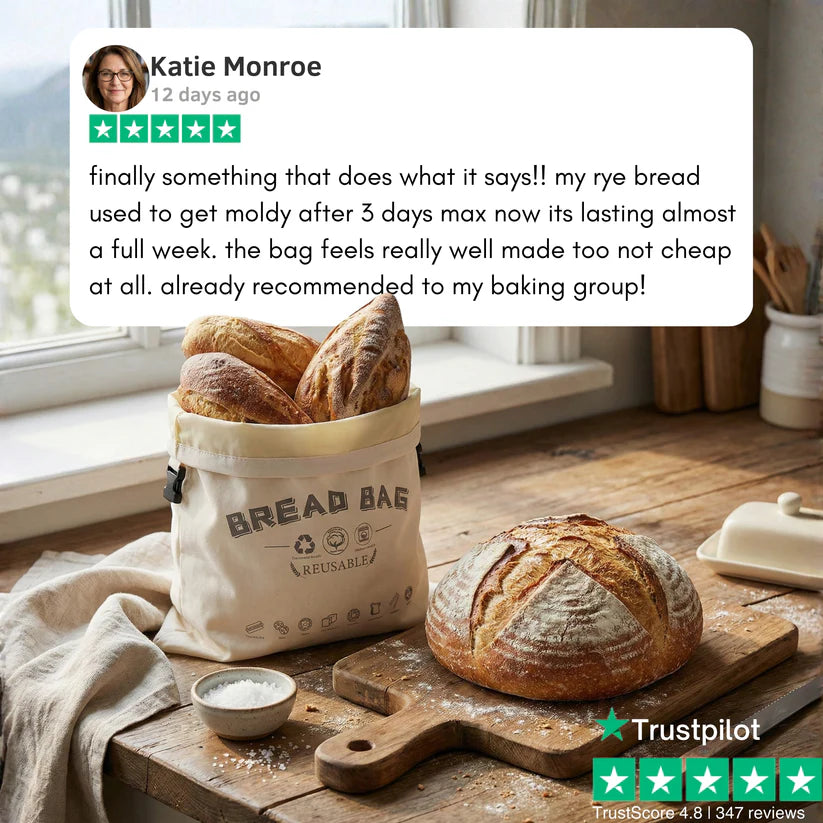 Premium 100% Cotton-Beeswax Bread Bag