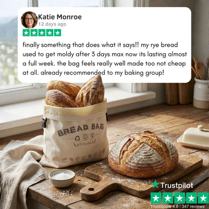 Premium 100% Cotton-Beeswax Bread Bag